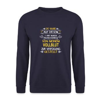 VOLLBLUT - Unisex Pullover - Navy - Vorne - Alina (178cm) & Michal (187cm)