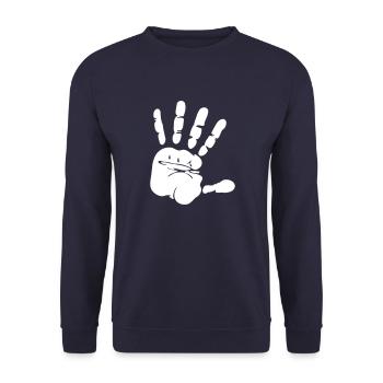 Conception de scène de crime d'empreintes digitales main comme un graphique vectoriel - Sweat-shirt Unisexe - marine - Devant - Alina (178cm) & Michal (187cm)