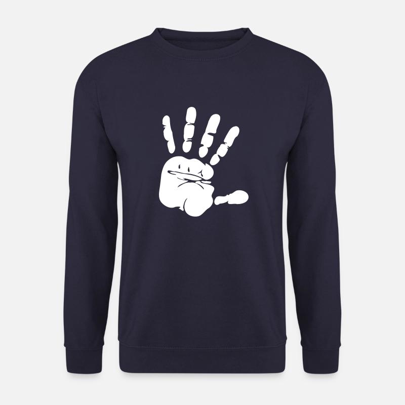 Hand Fingerabdruck Tatort Design als Vektor Grafik - Unisex Pullover - Navy