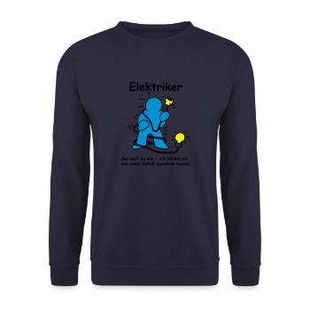 ELEKTRIKER: Es könnte wie ein Unfall aussehen... - Unisex Pullover - Navy - Vorne - Alina (178cm) & Michal (187cm)