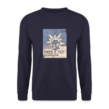 GRANNY TAKES A TRIP BRAND CLOTHING LABEL - Unisex Sweatshirt - navy - Front - Alina (178cm) & Michal (187cm)