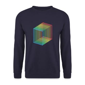 Colourful Abstraction melted rainbow - Unisex Sweatshirt - navy - Front - Alina (178cm) & Michal (187cm)