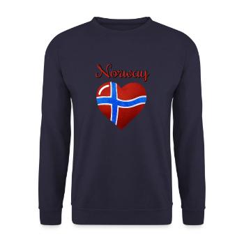 Die Flagge von Norwegen, Norges flaggeg - Unisex Pullover - Navy - Vorne - Alina (178cm) & Michal (187cm)