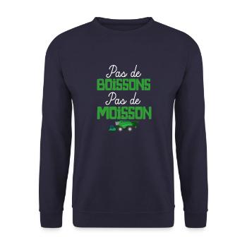 Pas de boissons pas de moisson cadeau agriculteur - Sweat-shirt Unisexe - marine - Devant - Alina (178cm) & Michal (187cm)