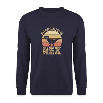Papasaurus Rex Papa Dinosaure - Sweat-shirt Unisexe - marine - Devant - Alina (178cm) & Michal (187cm)