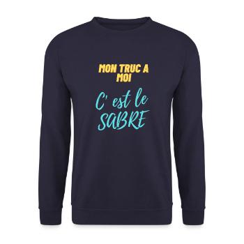 Mon truc à moi c'est le sabre - Sweat-shirt Unisexe - marine - Devant - Alina (178cm) & Michal (187cm)