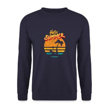 hello summer 1 - Sweat-shirt Unisexe - marine - Devant - Alina (178cm) & Michal (187cm)