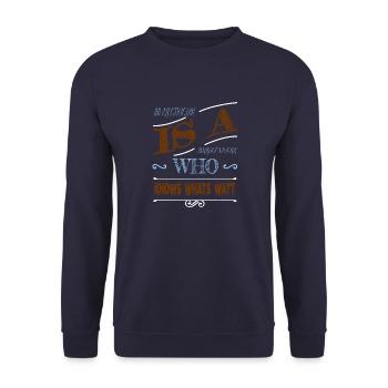 electrician gift gift idea devices actress - Unisex Pullover - Navy - Vorne - Alina (178cm) & Michal (187cm)