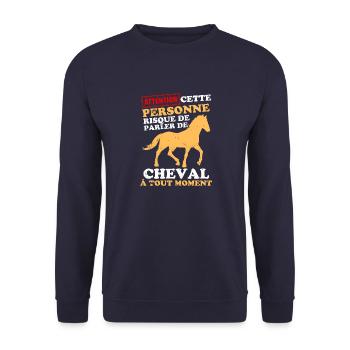 humour cheval cavalier 2 - Sweat-shirt Unisexe - marine - Devant - Alina (178cm) & Michal (187cm)