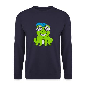 Sunglasses Cap Frog Boy - Unisex Sweatshirt - navy - Front - Alina (178cm) & Michal (187cm)