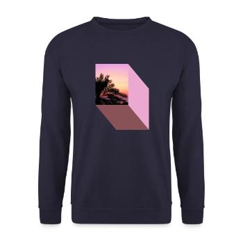 T-Shirt Urlaub Strand Palmen Ferien Sommer Sonne - Unisex Pullover - Navy - Vorne - Alina (178cm) & Michal (187cm)