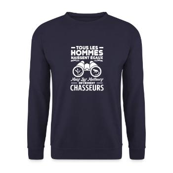 Chasseur - Sweat-shirt Unisexe - marine - Devant - Alina (178cm) & Michal (187cm)