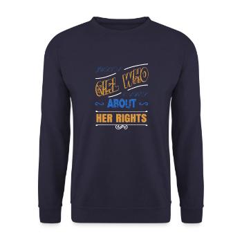 women rights activism cats happy equal rights - Unisex Pullover - Navy - Vorne - Alina (178cm) & Michal (187cm)