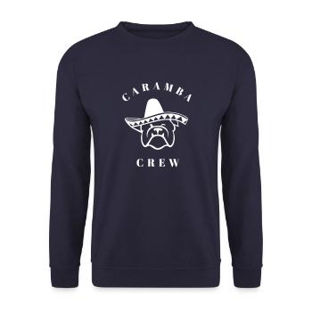 Logo blanc CarambaCrew - Sweat-shirt Unisexe - marine - Devant - Alina (178cm) & Michal (187cm)