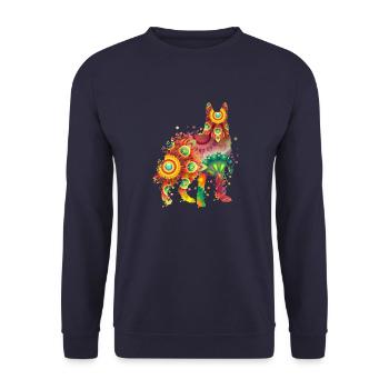German Sheperd Deutscher Schäferhund Hundedesign - Unisex Pullover - Navy - Vorne - Alina (178cm) & Michal (187cm)
