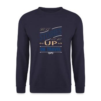 forest animal awesome travel humor hiking funny - Unisex Sweatshirt - navy - Front - Alina (178cm) & Michal (187cm)