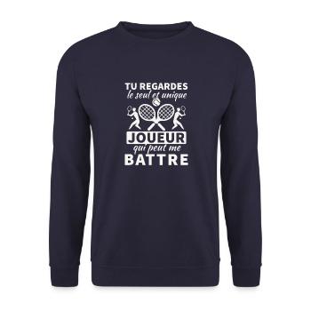 Humour tennis - Sweat-shirt Unisexe - marine - Devant - Alina (178cm) & Michal (187cm)