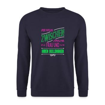 hundeliebhaber welpe lieblingshund - Unisex Pullover - Navy - Vorne - Alina (178cm) & Michal (187cm)