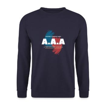 Single A.A.A. - Unisex Sweatshirt - navy - Front - Alina (178cm) & Michal (187cm)
