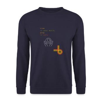 Live in your world, play in ours - Sweat-shirt Unisexe - marine - Devant - Alina (178cm) & Michal (187cm)