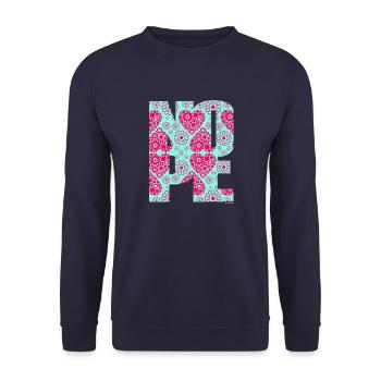 NOPE - sei kein Ja - Sager! - Unisex Pullover - Navy - Vorne - Alina (178cm) & Michal (187cm)
