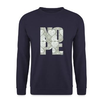 NOPE - sei kein Ja - Sager! - Unisex Pullover - Navy - Vorne - Alina (178cm) & Michal (187cm)