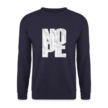 NOPE - sei kein Ja - Sager! - Unisex Pullover - Navy - Vorne - Alina (178cm) & Michal (187cm)