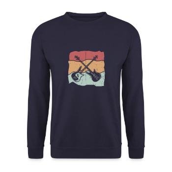 guitariste - Sweat-shirt Unisexe - marine - Devant - Alina (178cm) & Michal (187cm)
