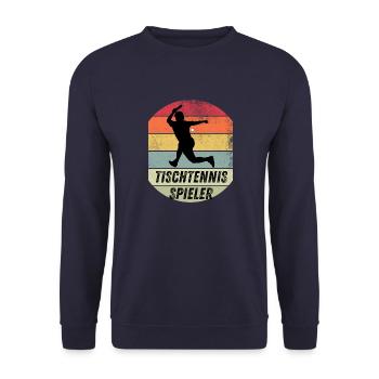 Tischtennisspieler - Unisex Pullover - Navy - Vorne - Alina (178cm) & Michal (187cm)
