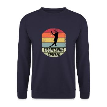 Tischtennisspieler - Unisex Pullover - Navy - Vorne - Alina (178cm) & Michal (187cm)