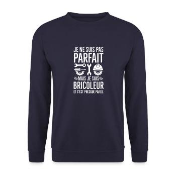 Je ne suis pas parfait mais je suis bricoleur 2 - Sweat-shirt Unisexe - marine - Devant - Alina (178cm) & Michal (187cm)