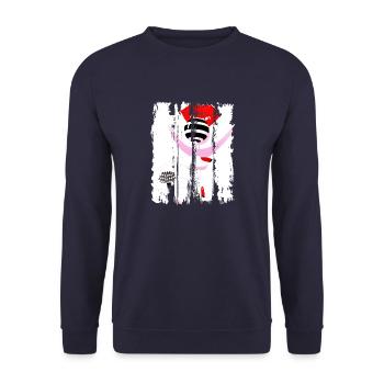 Schöne weibliche Farbe Mode bunte Frau Kunst - Unisex Pullover - Navy - Vorne - Alina (178cm) & Michal (187cm)
