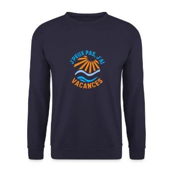 Vacances été soleil vagues - Sweat-shirt Unisexe - marine - Devant - Alina (178cm) & Michal (187cm)