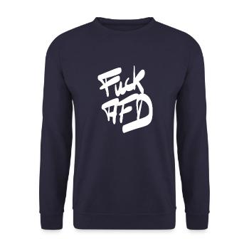 FCK AFD white - Unisex Sweatshirt - navy - Front - Alina (178cm) & Michal (187cm)