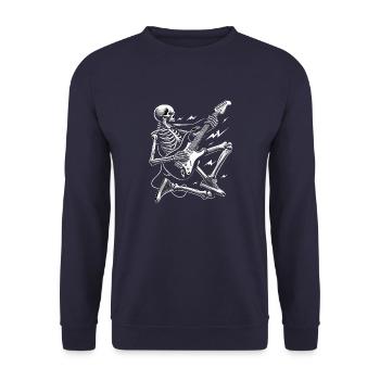 Squelette rockeur - Sweat-shirt Unisexe - marine - Devant - Alina (178cm) & Michal (187cm)