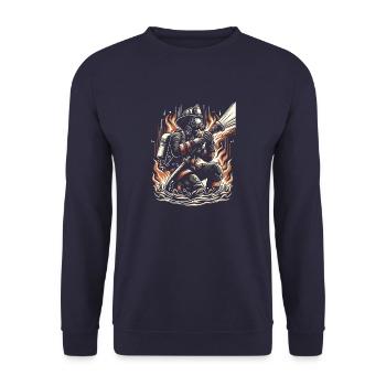 Pompier - Sweat-shirt Unisexe - marine - Devant - Alina (178cm) & Michal (187cm)