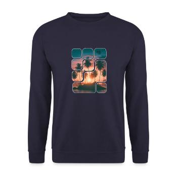 Coconut palm island summer - Unisex Sweatshirt - navy - Front - Alina (178cm) & Michal (187cm)