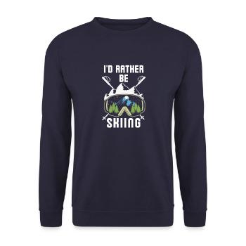 I'd rather be skiing 3 - Unisex Sweatshirt - navy - Front - Alina (178cm) & Michal (187cm)