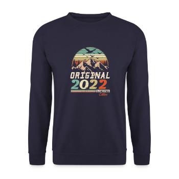 2022 vintage anniversaire rétro vintage cadeau - Sweat-shirt Unisexe - marine - Devant - Alina (178cm) & Michal (187cm)