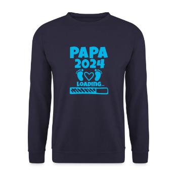 Papa 2024 - Unisex Pullover - Navy - Vorne - Alina (178cm) & Michal (187cm)