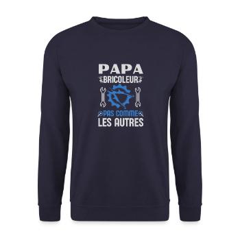 Papa bricoleur pas comme les autres 1 - Sweat-shirt Unisexe - marine - Devant - Alina (178cm) & Michal (187cm)