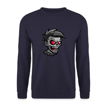 Bande dessinée d’Halloween zombie - Sweat-shirt Unisexe - marine - Devant - Alina (178cm) & Michal (187cm)