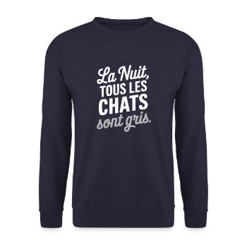La nuit, tous les chats sont gris - Sweat-shirt Unisexe - marine - Devant - Alina (178cm) & Michal (187cm)