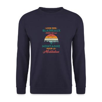 Montagne meditation humour - Sweat-shirt Unisexe - marine - Devant - Alina (178cm) & Michal (187cm)