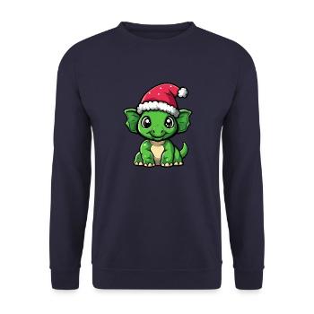 Dinosaure tricératops Noël mignon - Sweat-shirt Unisexe - marine - Devant - Alina (178cm) & Michal (187cm)
