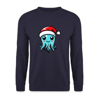 Jellyfish Christmas Cute - Unisex Sweatshirt - navy - Front - Alina (178cm) & Michal (187cm)