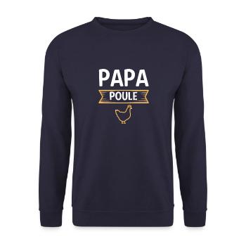 Papa poule humour fte des pres - Sweat-shirt Unisexe - marine - Devant - Alina (178cm) & Michal (187cm)