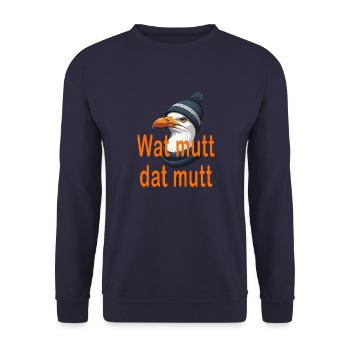Wat mutt dat mutt - Unisex Pullover - Navy - Vorne - Alina (178cm) & Michal (187cm)