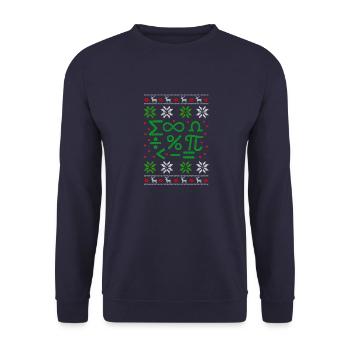 Mathematics formulas Ugly Christmas - Unisex Sweatshirt - navy - Front - Alina (178cm) & Michal (187cm)