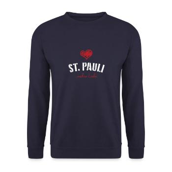 St. Pauli Reeperbahn T-Shirt - Unisex Pullover - Navy - Vorne - Alina (178cm) & Michal (187cm)